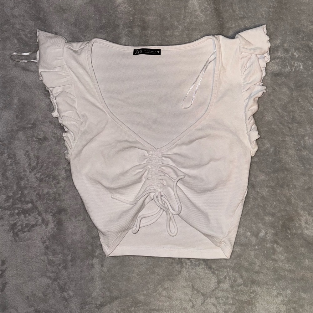 ZARA white crop top